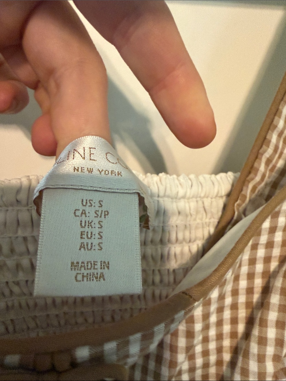 Caroline Constas Cottagecore Beige & White Gingham Maxi Dress with Front Bows - Picture 3 of 11